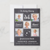 Memorial Funeral 5 Photo Collage Sympathie Bedankkaart (Voorkant)