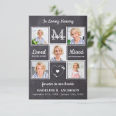 Memorial Funeral 5 Photo Collage Sympathie Bedankkaart (Staand voorkant)