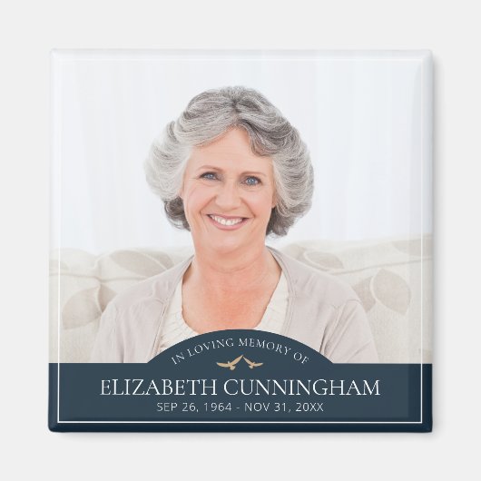 Memorial Funeral Classic Birds Photo Keepomwille Magneet (Voorkant)