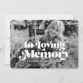 Memorial Funeral  Classic Simple Photo Bedankkaart (Voorkant)