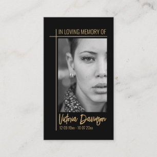 Memorial Funeral Fotogebed Golden Cross Lijst Visitekaartje