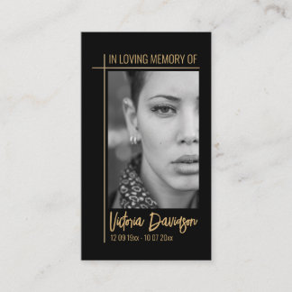Memorial Funeral Fotogebed Golden Cross Lijst Visitekaartje