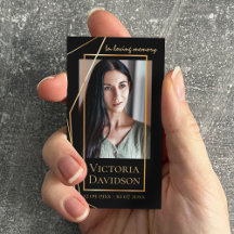 Memorial Funeral Fotogebed Golden Elegant Lijst