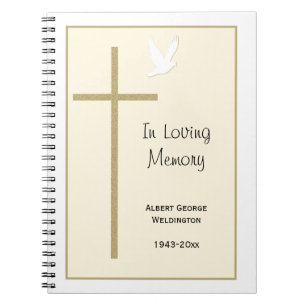 Memorial Funeral Gastenboek Notitieboek Cross Dove