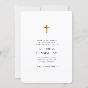 Memorial Funeral Modern and Simple Bedankkaart