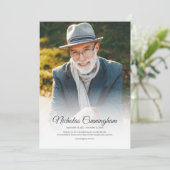 Memorial Funeral Modern Classic Simple Photo Bedankkaart (Staand voorkant)