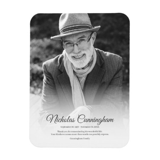 Memorial Funeral Modern Classic Simple Photo Magneet (Verticaal)