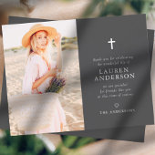 Memorial Funeral Modern Simple Chic Cross Bedankkaart