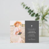 Memorial Funeral Modern Simple Chic Cross Bedankkaart (Staand voorkant)