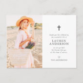 Memorial Funeral Modern Simple Chic Gold Cross Briefkaart (Voorkant)