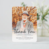 Memorial Funeral Modern Simple Custom Photo Bedankkaart (Staand voorkant)