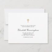 Memorial Funeral Modern Simple Gold Cross Bedankkaart (Voorkant)