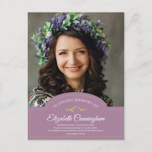 Memorial Funeral Monogram Classic Foto bedankt Briefkaart