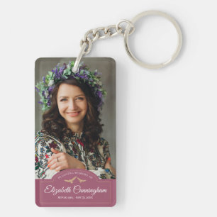 Memorial Funeral Monogram Classic Photo Keepomwill Sleutelhanger