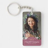 Memorial Funeral Monogram Classic Photo Keepomwill Sleutelhanger (Voorkant)