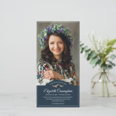 Memorial Funeral Monogram vogels Classic foto Bedankkaart (Staand voorkant)