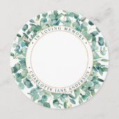 Memorial Funeral Prayer Kaart Eucalyptus Greenery (Voorkant)