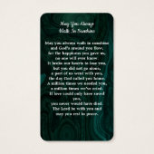Memorial Funeral Prayer Kaart Foto Marble Green (Achterkant)