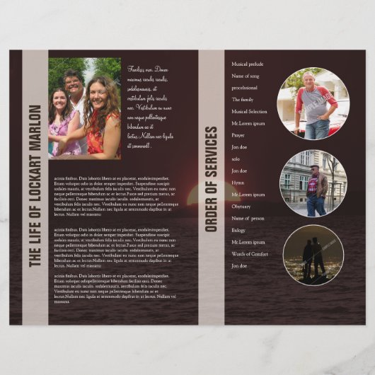 Memorial Funeral Programme Sjabloon Brochure (Achterkant)