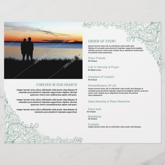 Memorial Funeral Programme Sjabloon Flyer (Achterkant)