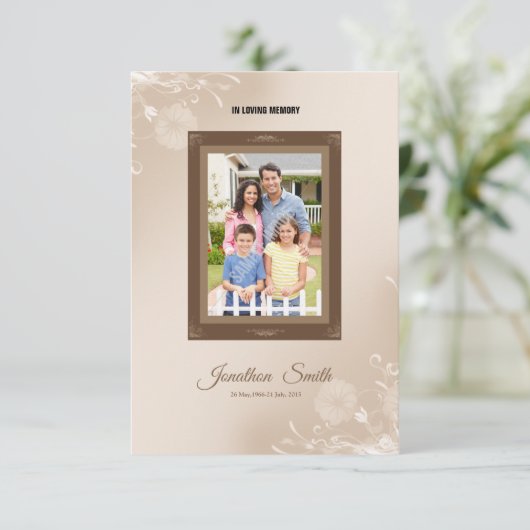 Memorial Funeral Programme Sjabloon Kaart (Staand voorkant)