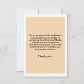 Memorial Funeral Thank You Card Bedankkaart (Achterkant)