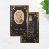 Memorial Funeral Vintage Black Gold Priayer Card (Bureau)
