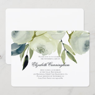 Memorial Funeral Waterverf Floral and Foliage Kaart