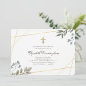 Memorial Funeral Waterverf Foliage Geometric Kaart (Staand voorkant)