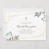 Memorial Funeral Waterverf Foliage Geometric Kaart (Voorkant)