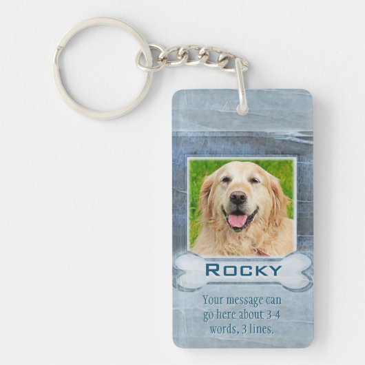 Memorial Granite Kijk met Bone Sleutelhanger (Voorkant)