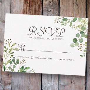 Memorial Greenery Foliage Botanical Reply RSVP Kaartje