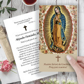 Memorial Guadalupe Espagnol Prière Cartes de Sympa