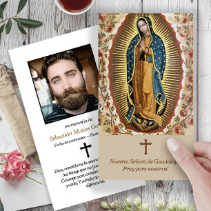 Memorial Guadalupe Funeral Prayer Cartes de Sympat