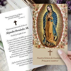 Memorial Guadalupe Spaanse Gebed Sympathie Cards Visitekaartje