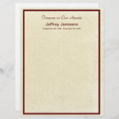 Memorial Guest Book Filler Paper Pages, Cream (Voorkant / Achterkant)