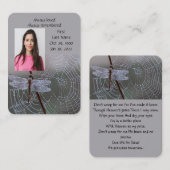 Memorial Herdenking Dragonfly Spider Web Visitekaartje (Voorkant / Achterkant)