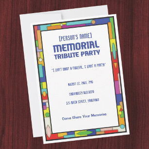 Memorial Hommage Funeral Party Invitation