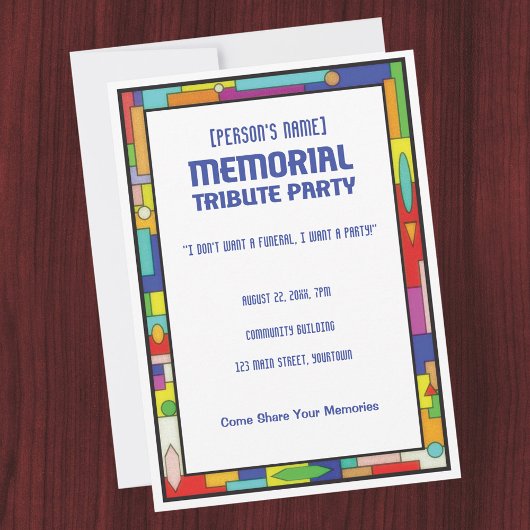Memorial Hommage Funeral Party Invitation