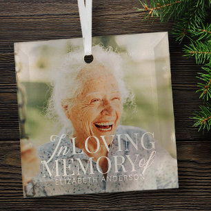 Memorial in liefdevolle herinnering Moderne elegan Glas Ornament