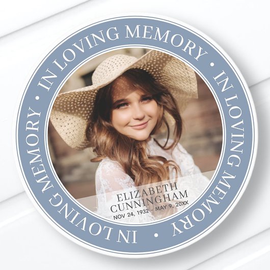Memorial in Loating Memory Classic Custom Photo Ronde Sticker