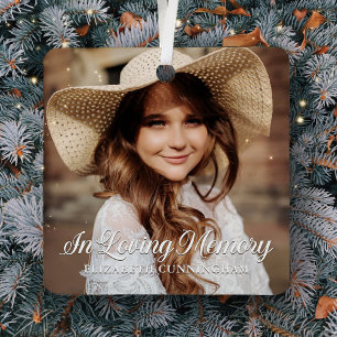 Memorial in Loating Memory Classic Elegant Photo Metalen Ornament