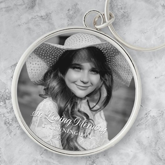Memorial in Loating Memory Classic Elegant Photo Sleutelhanger