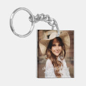 Memorial in Loating Memory Classic Elegant Photo Sleutelhanger (Voorkant Links)