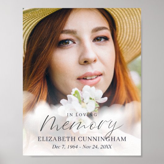 Memorial in Loating Memory Clouds Modern Photo Poster (Voorkant)