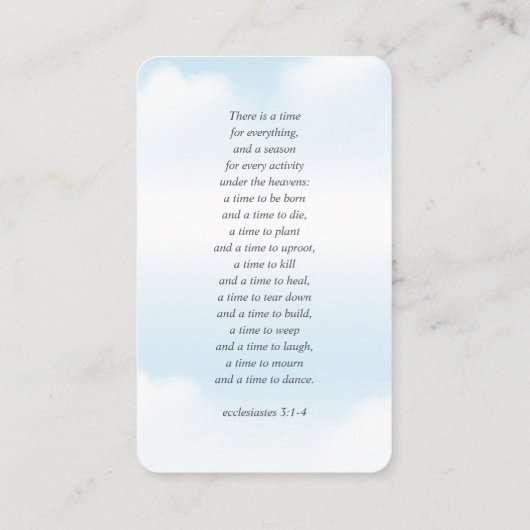 Memorial in Loating Memory Clouds Modern Photo Visitekaartje (Achterkant)