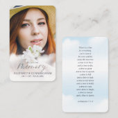 Memorial in Loating Memory Clouds Modern Photo Visitekaartje (Voorkant / Achterkant)