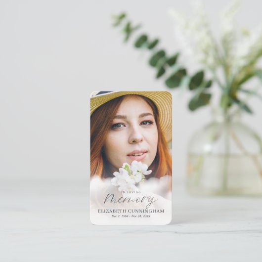 Memorial in Loating Memory Clouds Modern Photo Visitekaartje (Staand voorkant)