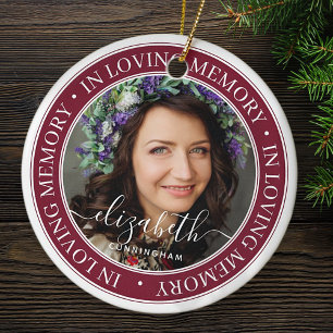 Memorial in Loating Memory Elegant Classic Photo Keramisch Ornament