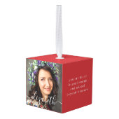 Memorial in Loating Memory Elegant Classic Photo Kubus Ornament (Achter hoekig)